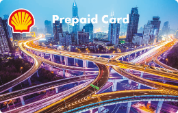 Shell Prepaid Card "Streets at night" mit dem Motiv einer beleuchteten Großstadtautobahn.