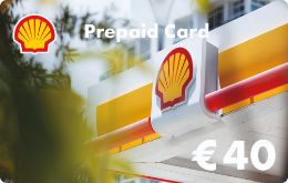 40 EUR-Karte mit Shell-Logo an Tankstelle (Karton)