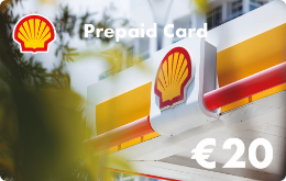 20 EUR-Karte mit Shell-Logo an Tankstelle (Karton)