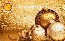 Shell Prepaid Card "Golden X-Mas" mit dem Motiv einer goldenen Weihnachtskugel