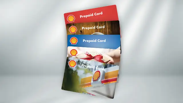 Aufgefächerte Shell Prepaid Cards